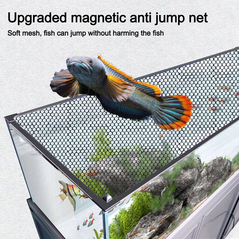 Aquarium Fish Net - Couverture de couvercle d'aquarium magnétique robuste,