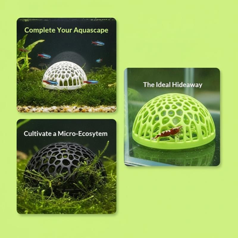 Aquarium Fish Hiding Spot - Caverne pour crevettes d'aquarium, mini-abri poreux