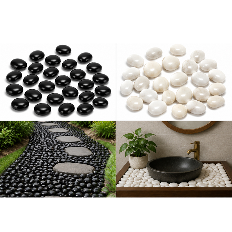 Aquarium Decoration Rock - Pierres de rivière polies blanches et