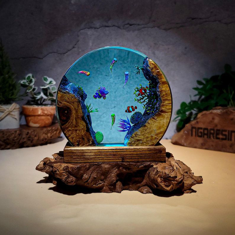 Aquarium Fishes - Lampe de table en résine sur