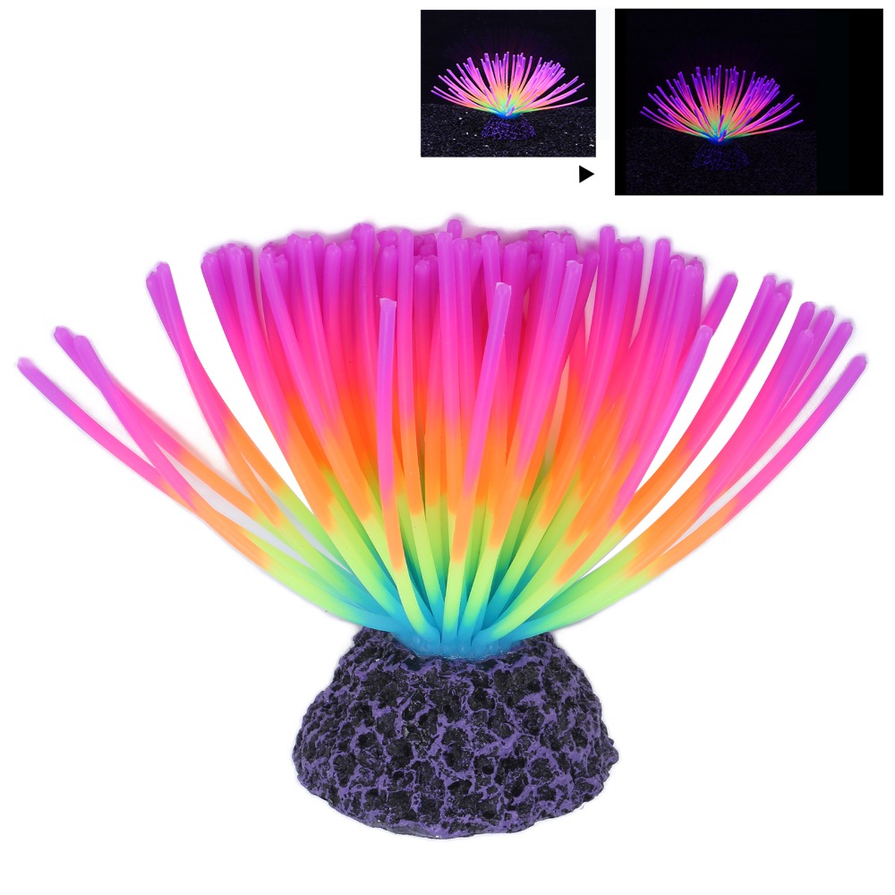 Aquarium Fish Rainbow - Corail en silicone coloré pour aquarium,