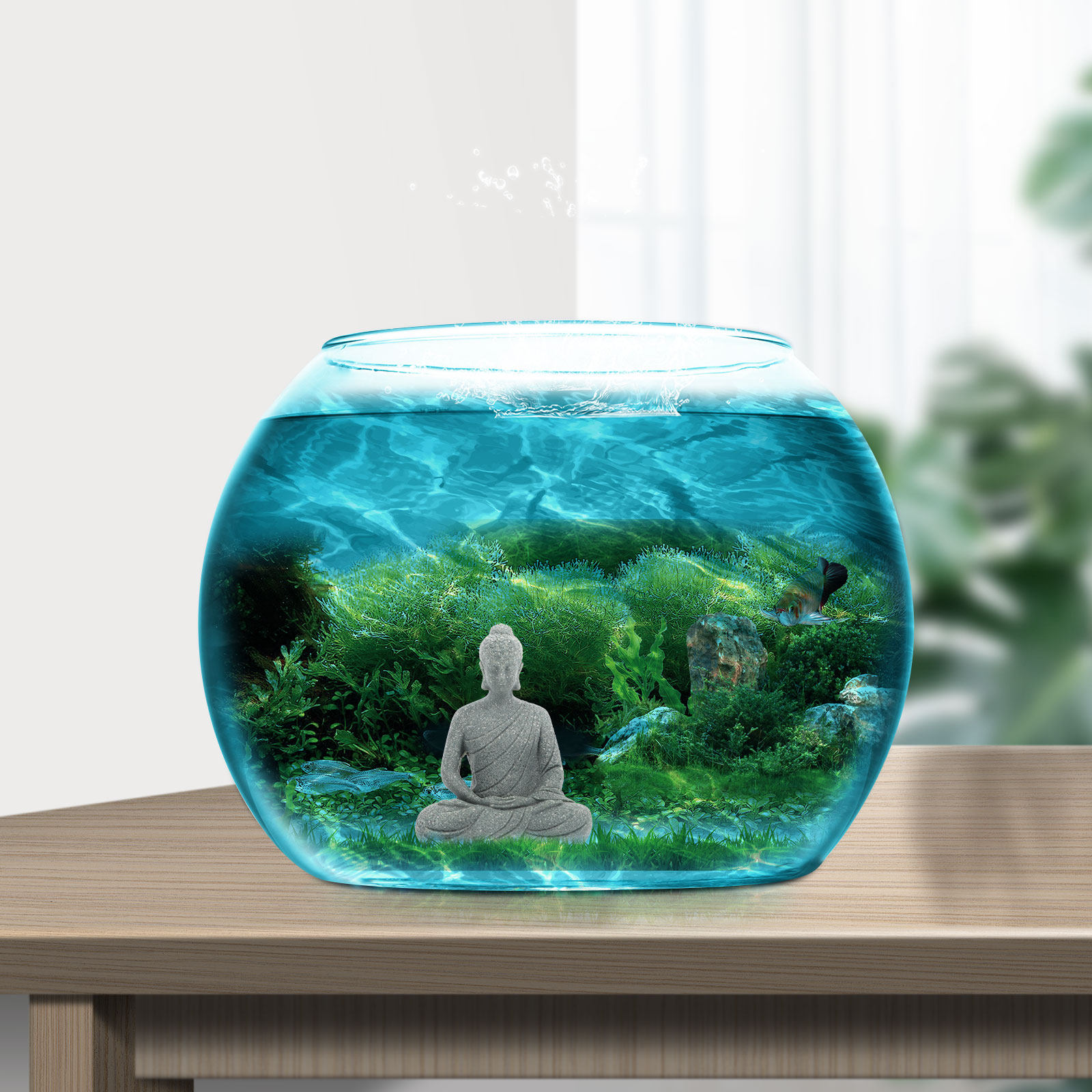 Mini Statue de Bouddha en Rési - Aquarium Fishes avis et prix